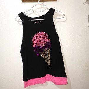 Girls black and white tank top